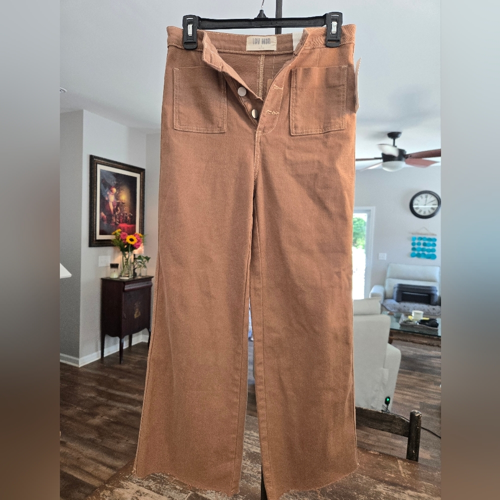 MISS LOVE Wide Leg Toffee Colored Pants